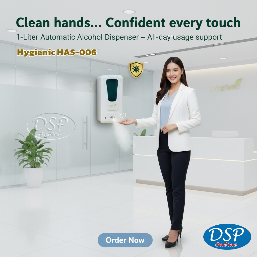 ขายถูก Hygienic HAS-006: ยกระดับมาตรฐานสุขอนามัย ด้วยเครื่องพ่นแอลกอฮอล์ไร้สัมผัสอัตโนมัติ ประกันศูนย์