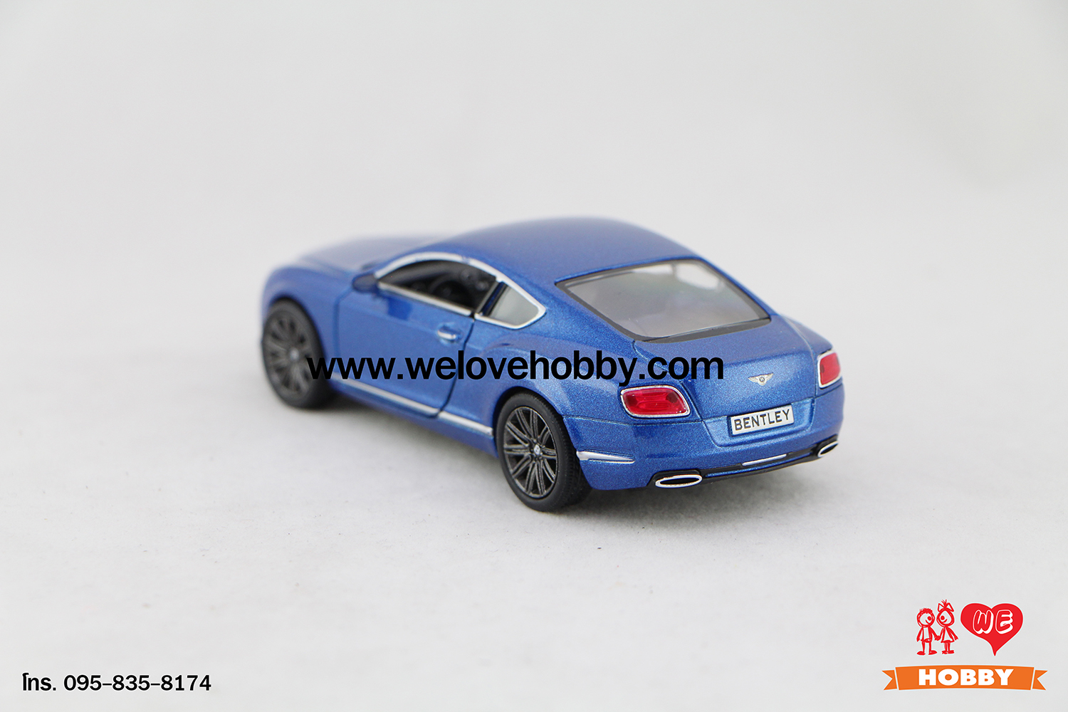 โมเดลรถซุปเปอร์ คาร์ 2012 Bentley Continental GT Speed สีน้ำเงิน Scale 1:38