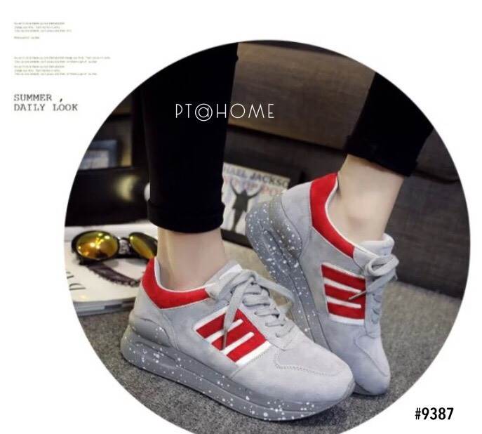รองเท้าผ้าใบ Sport แถบทูโทน (สีดำ)