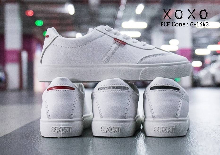 รองเท้าผ้าใบสไตล์ Sportขอบนิ่ม (สีแดง)