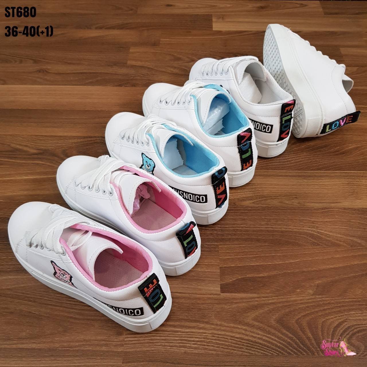 รองเท้าผ้าใบหมี Teddy (สีฟ้า)