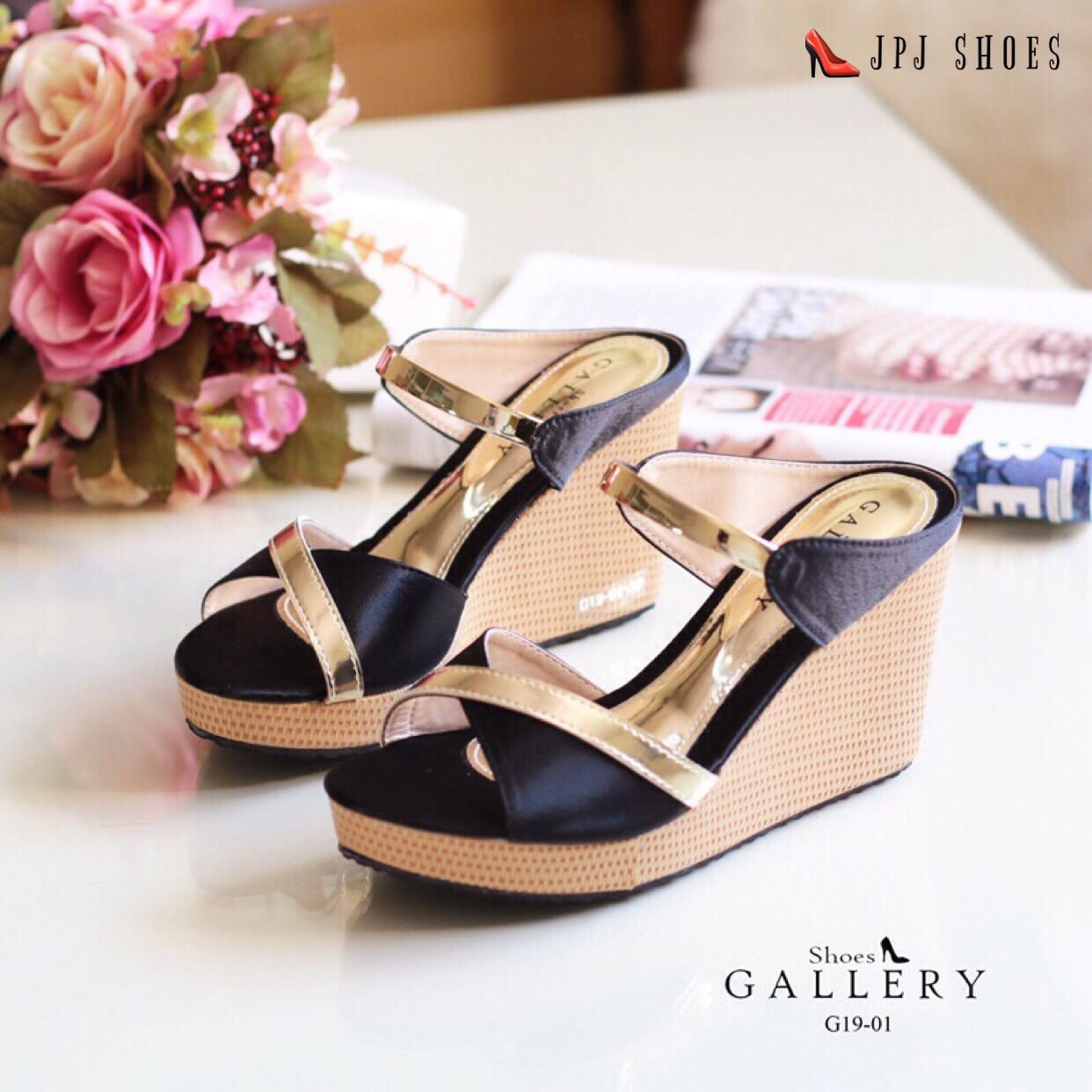 รองเท้า ZARA Wedges Style (สีดำ)