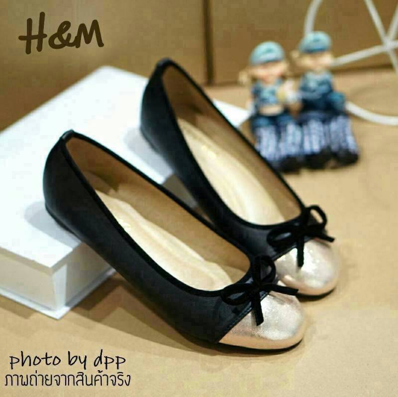 พร้อมส่ง : รองเท้าส้นแบน H&M Style (สีดำ)
