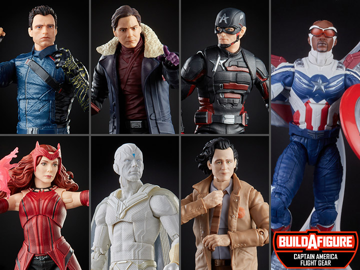 Hasbro Marvel Legends Series Disney+ Set of 7 (Captain America Flight Gear BAF) Action Figure ฮาสโบร มาร์เวล เลเจนด์ ซีรี่ย์ส ดิสนี่ย์ พลัส ครบเซ็ต7ตัว พร้อม BAF ปีกกัปตันอเมริกา ลิขสิทธิ์แท้