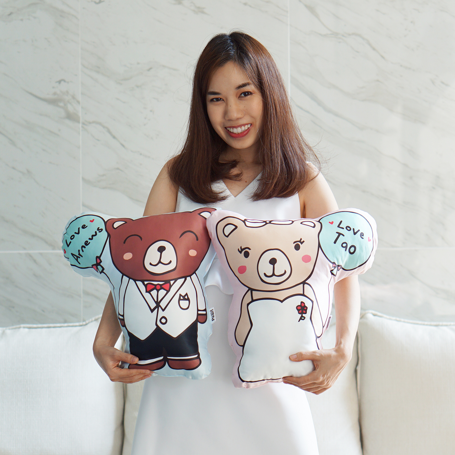 หมอนสั่งทำใส่ชื่อ ลายหมี - Teddy