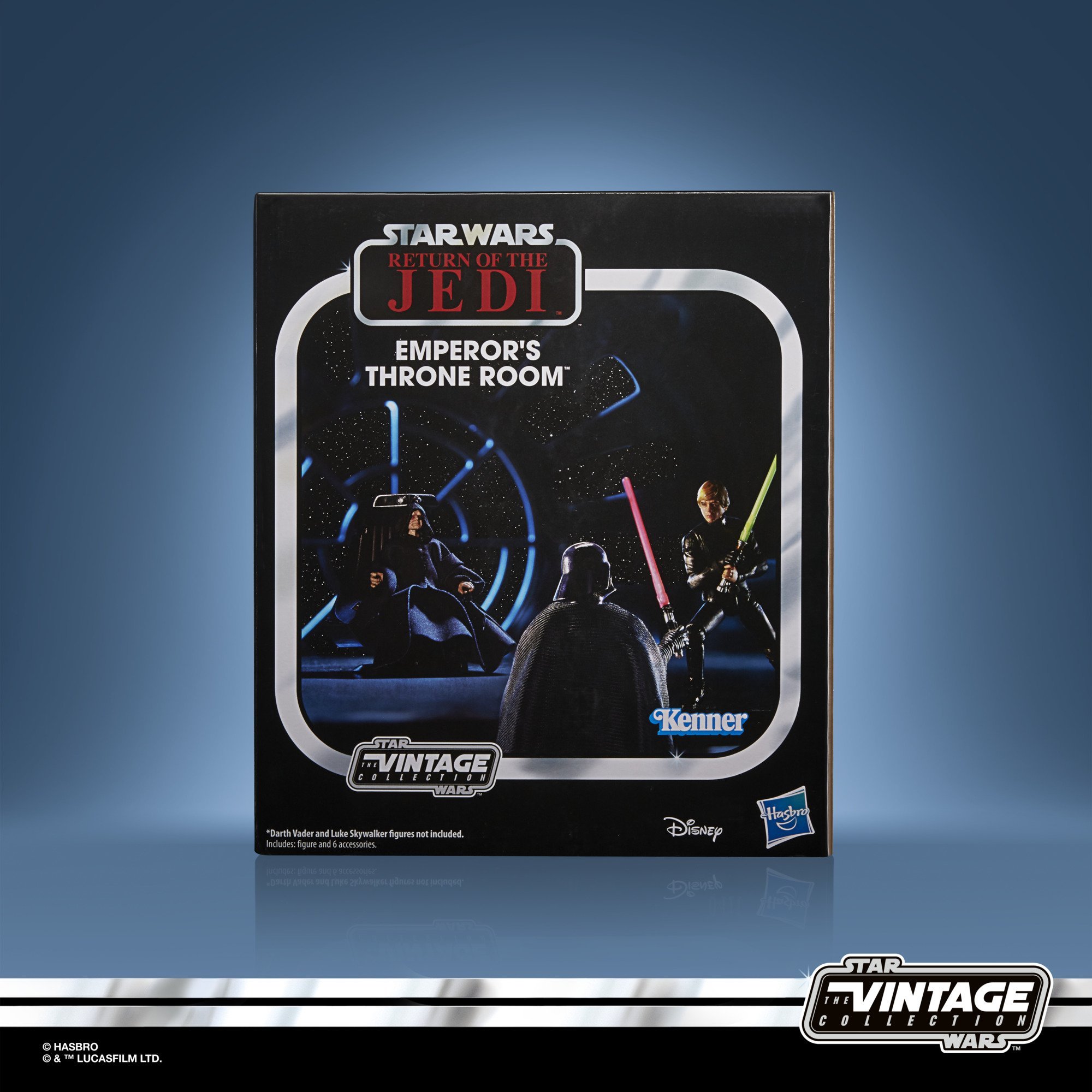 Hasbro Kenner The Vintage Collection Star Wars Emperor’s Throne Room Palpatine (SDCC 2021) 3.75-inch-scale Figure ฮาสโบร สตาร์ วอร์ส หุ่นโมเดลฟิกเกอร์ พัลพาทีน(พร้อมบัลลังก์ และหน้าต่างแบล็คกราวน์) ขนาด 3.75 นิ้ว ลิขสิทธิ์แท้