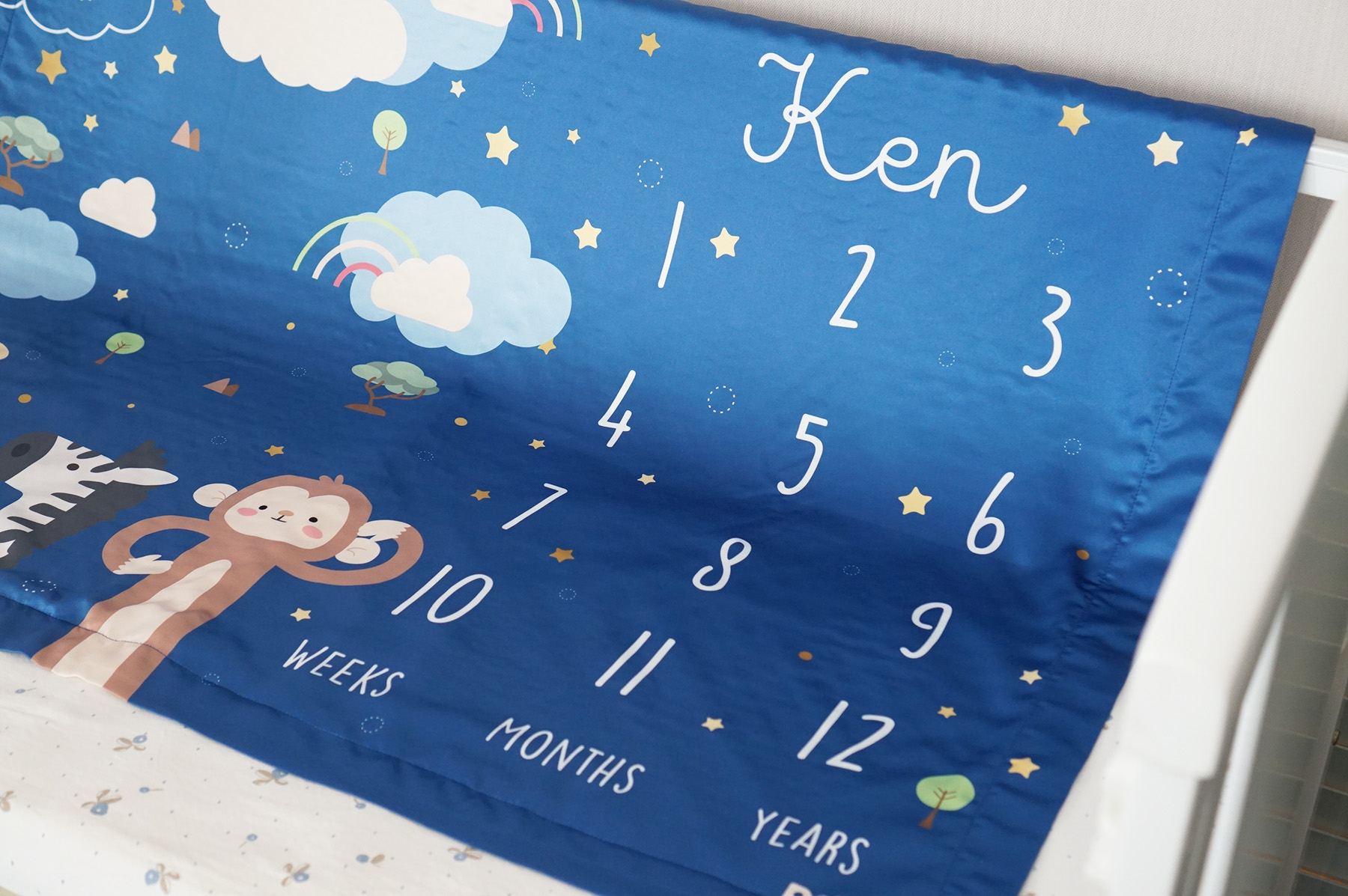 ผ้าห่ม Milestone ลาย Safari - Navy