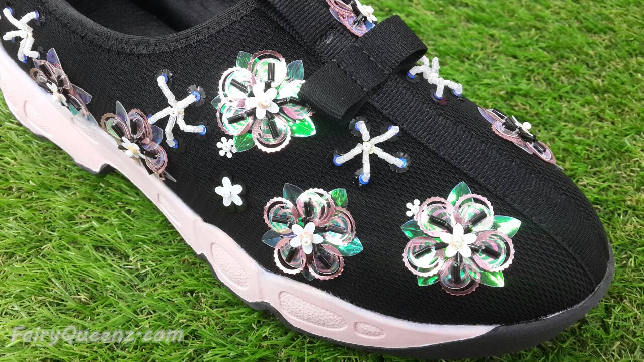 พร้อมส่ง : รองเท้า Dior Fusion Sneakers สีดำดอกชมพู (งานAAA)