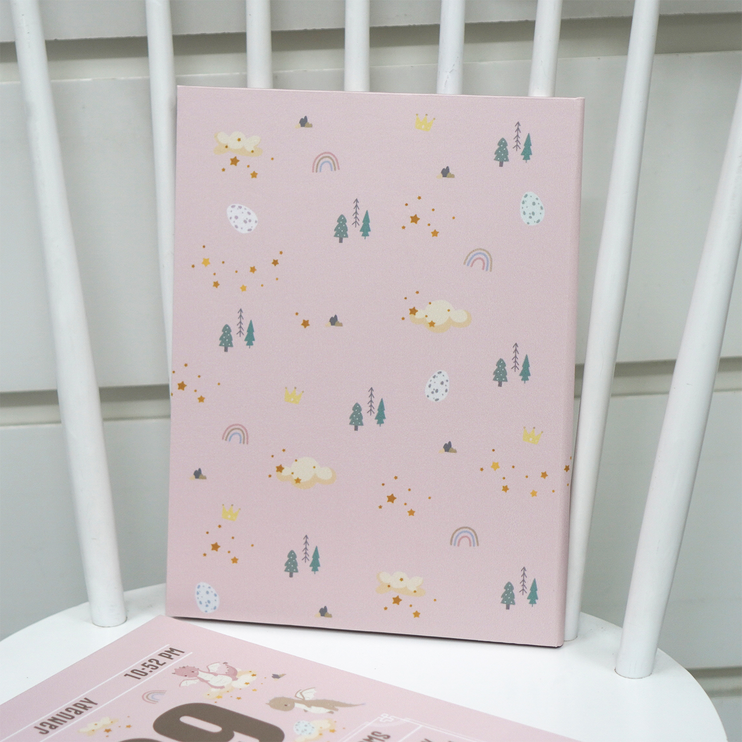 แฟ้มทะเบียนสมรส/สูติบัตร สั่งทำใส่ข้อความ ลาย Chinese Calendar - Dragon - Pink