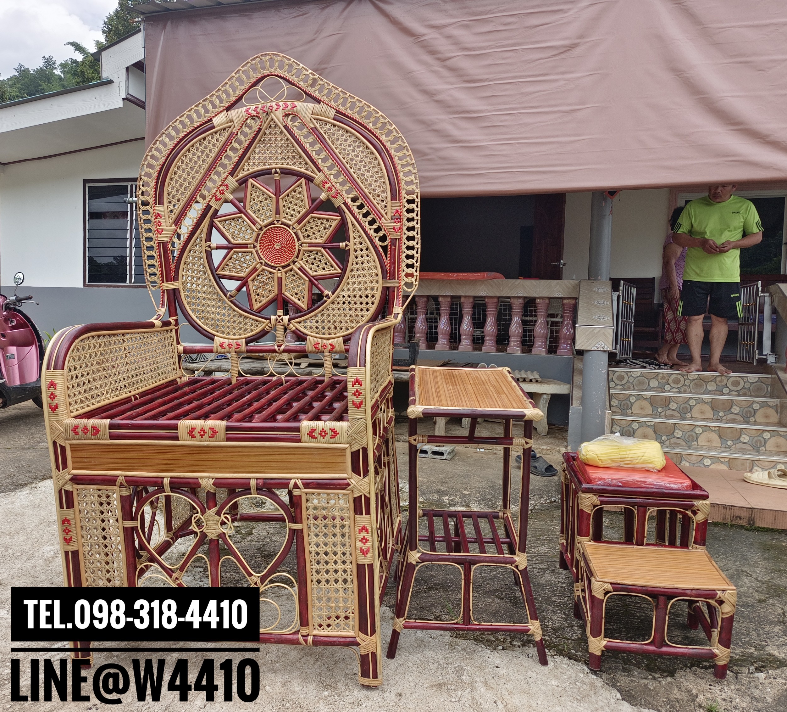 ธรรมาสน์หวาย ครบชุด