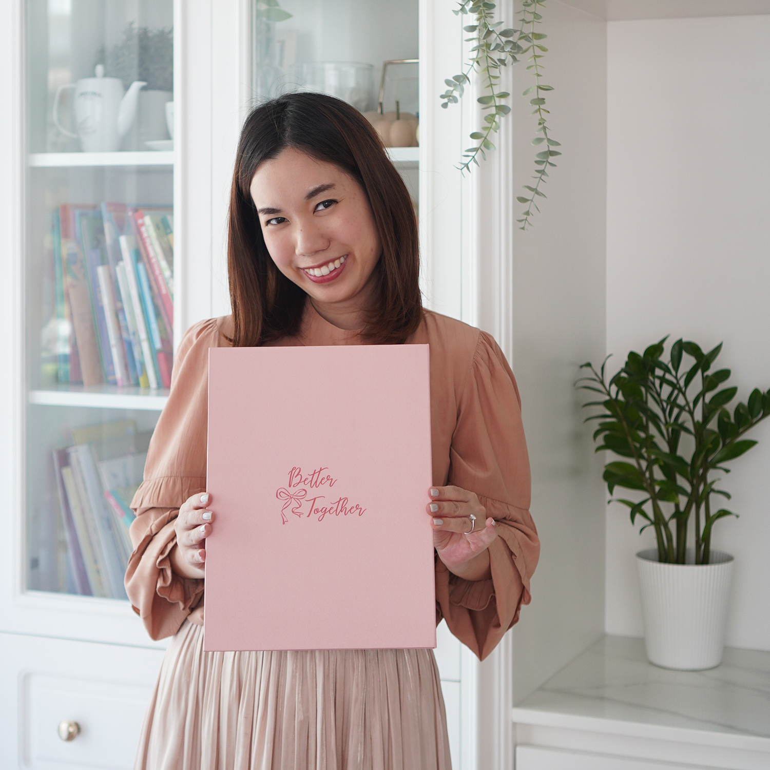 แฟ้มใส่ทะเบียนสมรส แบบพร้อมส่ง ลาย Valentine's Ribbon - Pink