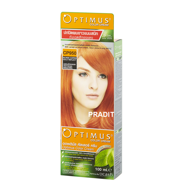 Optimus Color Cream ออพติมัส คัลเลอร์ ครีม เบอร์CP950 สีบลอนด์ทองแดงประกายทองธรรมชาติจัด 100 มล 235 กรัม