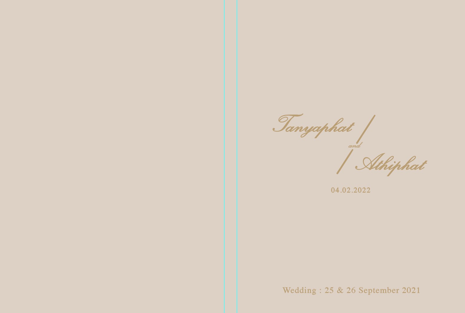แฟ้มทะเบียนสมรส/สูติบัตร สั่งทำใส่ข้อความ ลาย Minimal - Beige