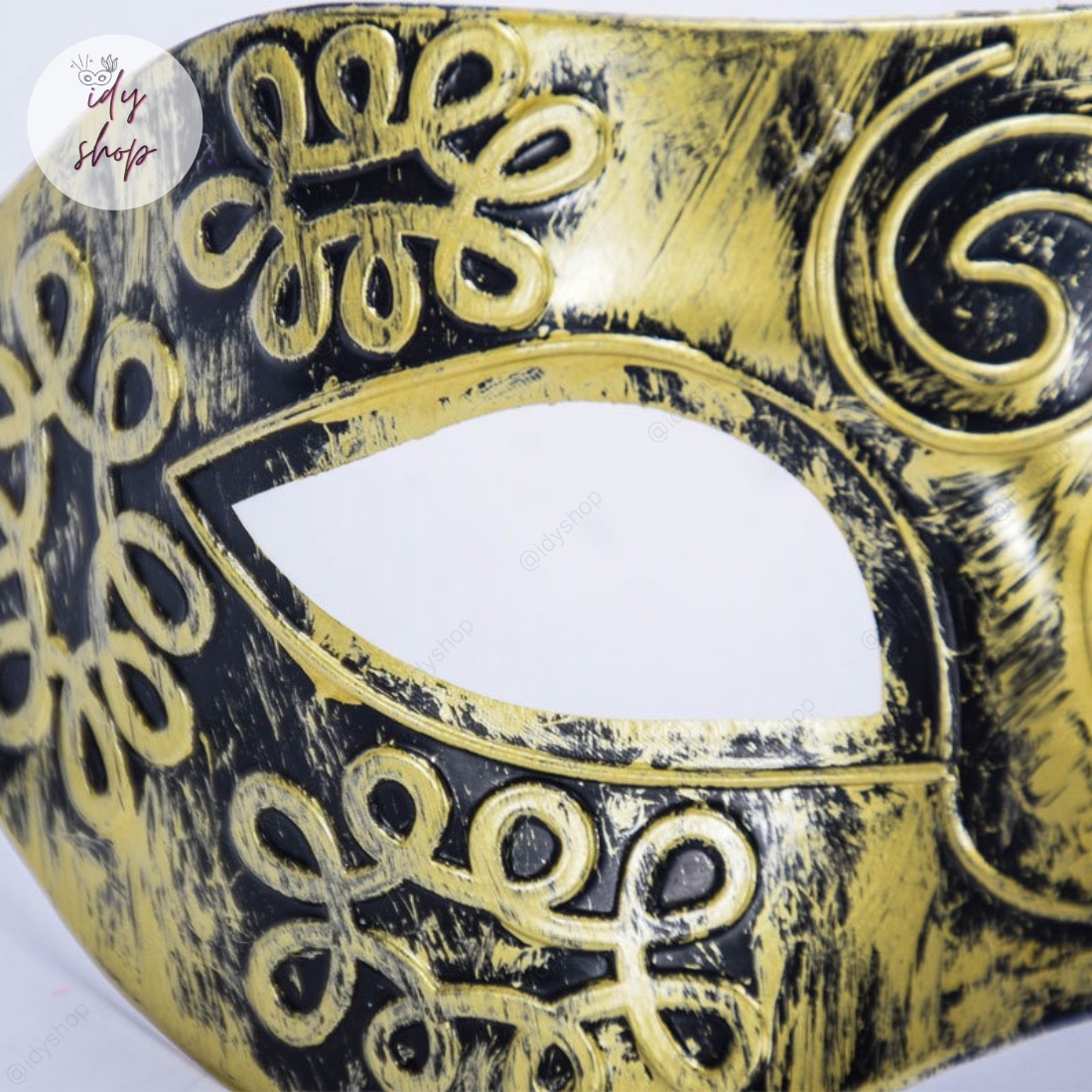 หน้ากากนักรบโรมันกรีกโบราณ สีโลหะโบราณ สไตล์กลาดิเอเตอร์ (Gladiator) Fancy Roman Mask หน้ากากแฟนซี ผู้ชาย หน้ากากแฟนซีครึ่งหน้า หน้ากากแฟนซี idyshop