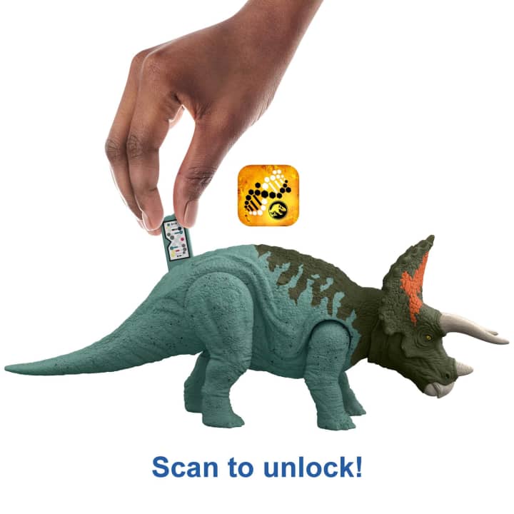Mattel Jurassic World Roar Strikers Triceratops (HDX40) แมทเทล จูราสสิค เวิลด์ ของเล่นแอ็กชั่นฟิกเกอร์ไดโนเสาร์ ไทเซราทอปส์