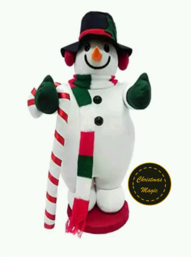 (pre-order 2 weeks) ตุ๊กตาหิมะ 30 นิ้ว ถือแคนดี้เคน Snowman & Candy Cane (30")
