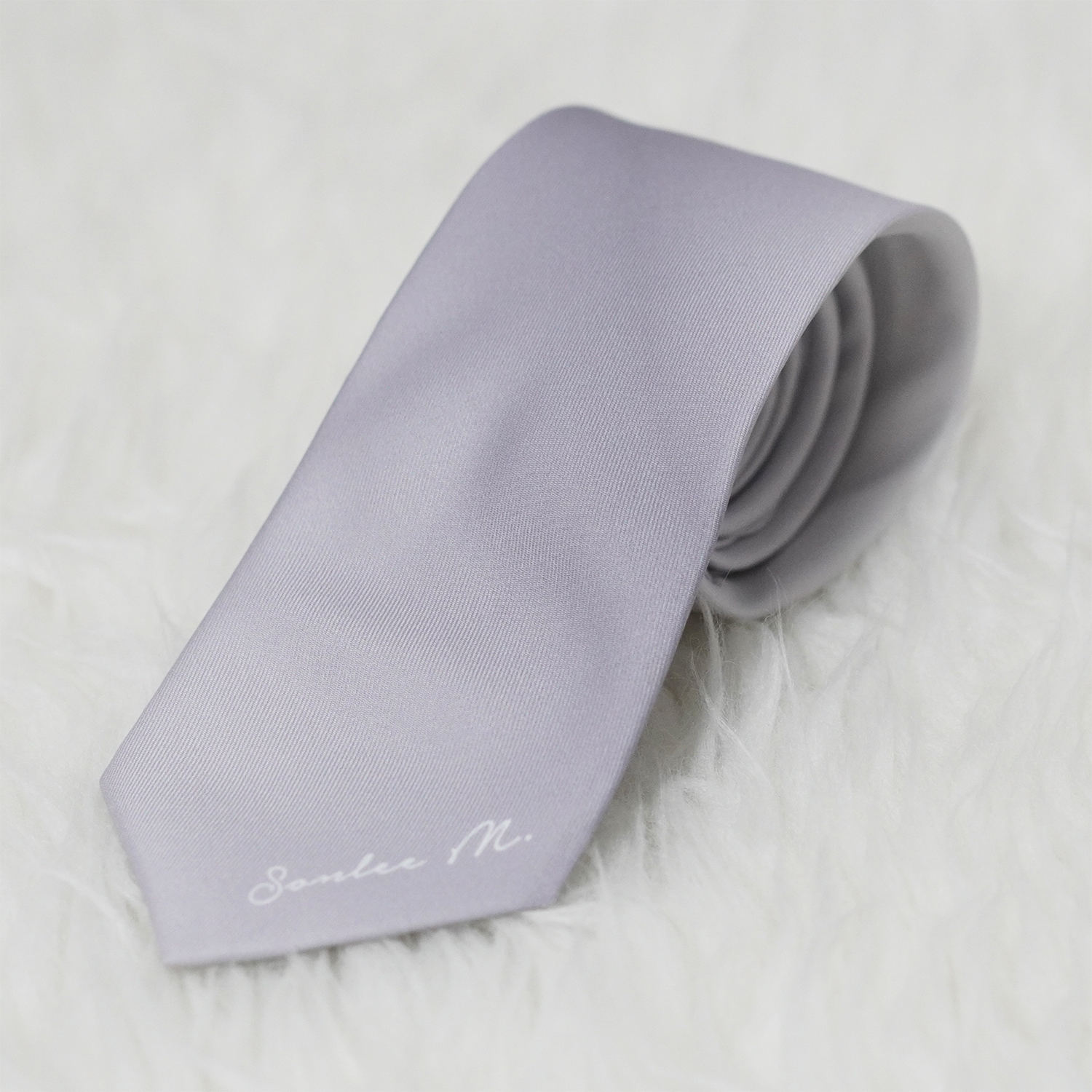 เนคไท สั่งทำใส่ชื่อ ขนาด 3" - Minimal - Silver - Gradient