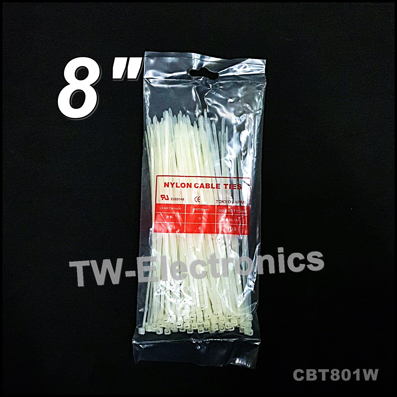 เคเบิ้ลไทร์ 8 นิ้ว (สีขาว) / CBT801W