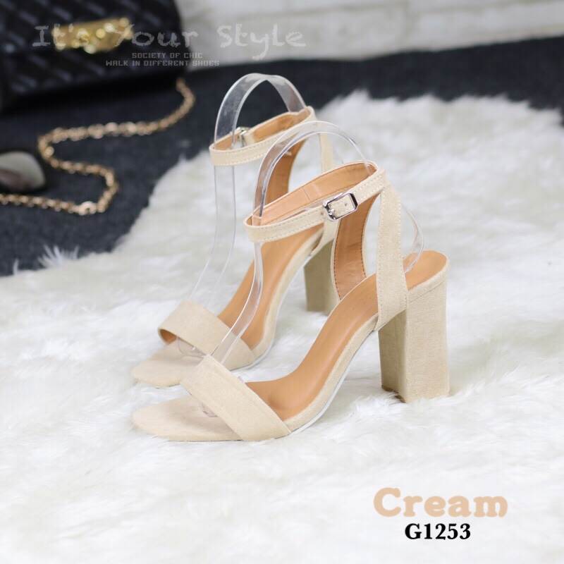 รองเท้าส้นตัน Style Zara (สีเทา)