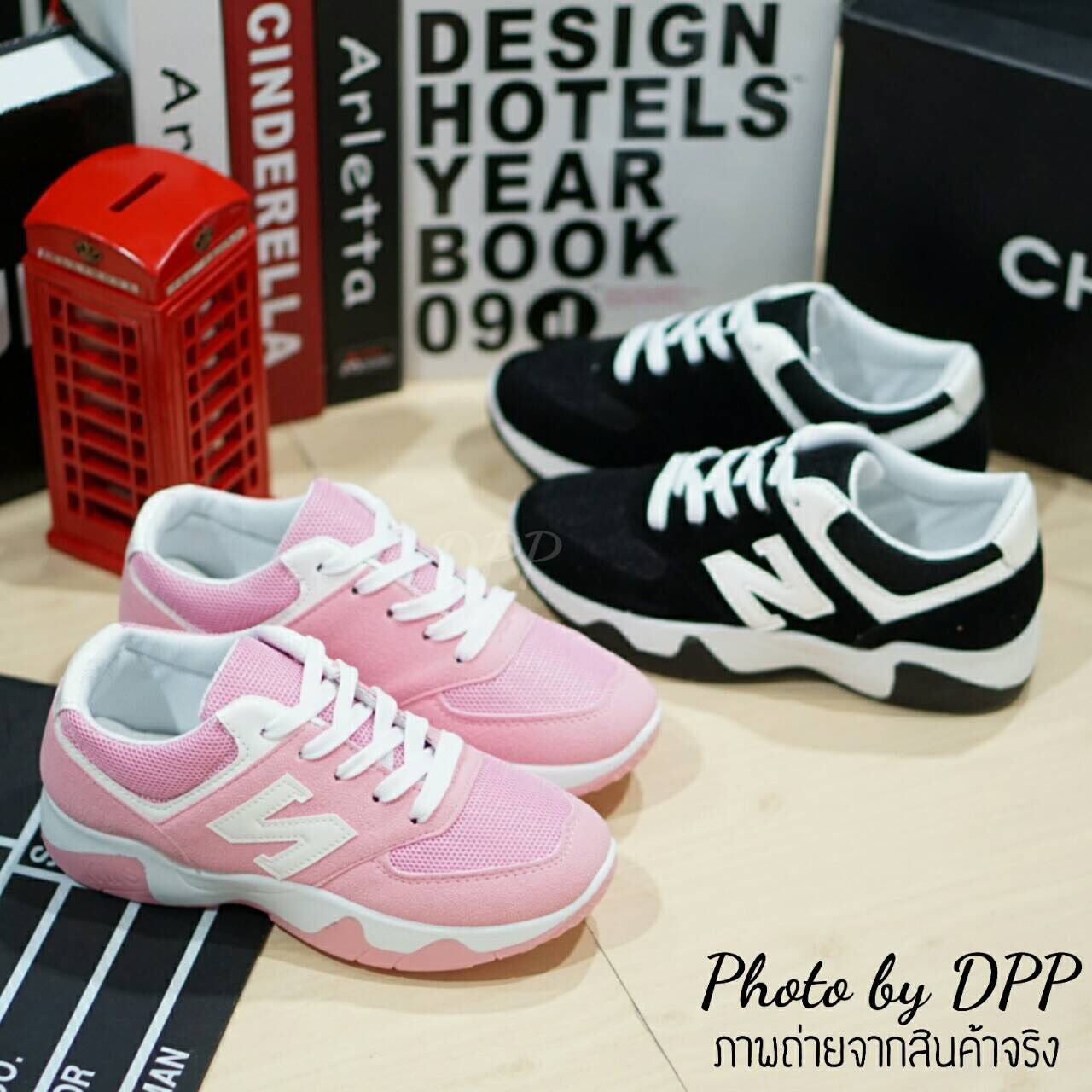 รองเท้า Style New Balance สีทูโทน (ดำ)