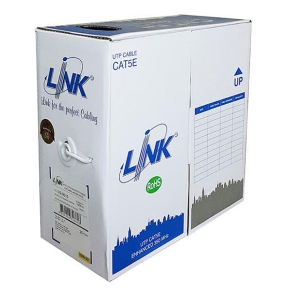 ขายถูก LINK US-9015 CAT5E Indoor UTP Enhanced Cable, Bandwidth 350MHz, CMR White Color 305 M./Pull Box *ส่งฟรีเขต กทม.และปริมณฑล