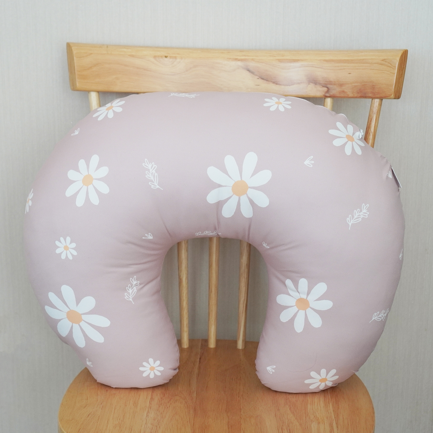 ชุดของขวัญเด็กแรกเกิด NP2 ผ้าคลุมให้นม รุ่น 3in1 + หมอนรองให้นม ลาย Daisy - Brown