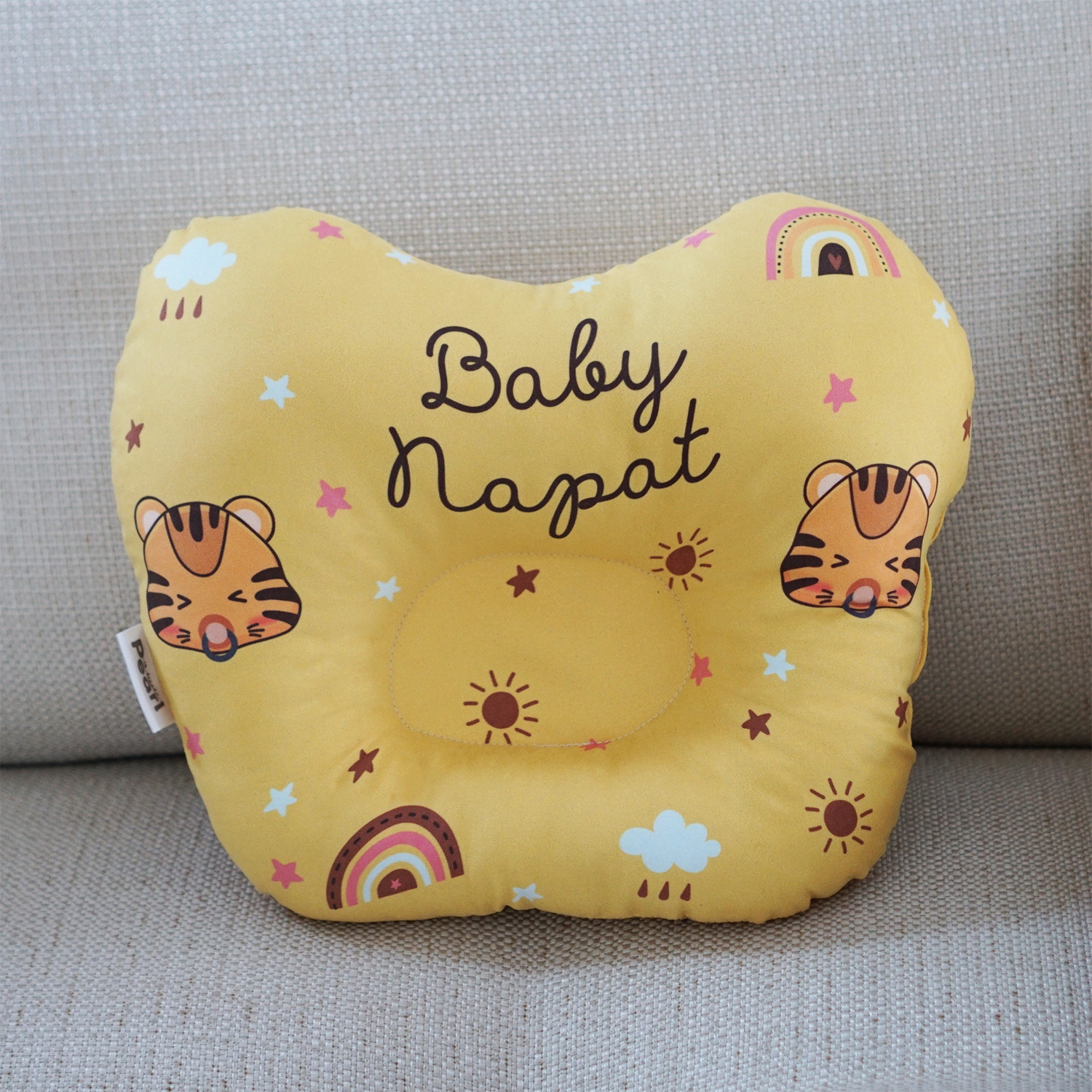 หมอนเด็ก หมอนหลุม Baby Pillow สั่งทำใส่ชื่อ ลาย Tiger - Yellow