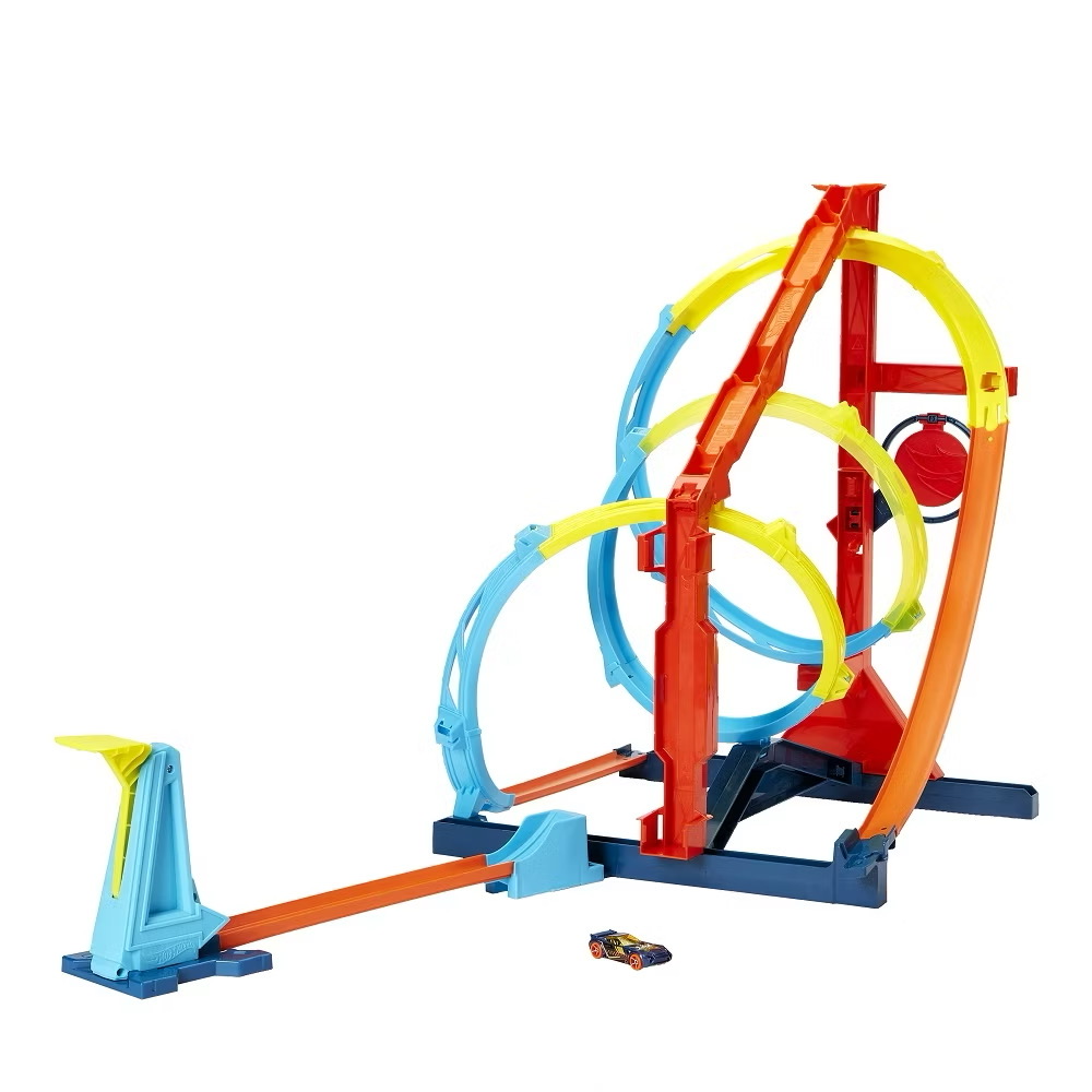 Hot Wheels Track Builder Unlimited Corkscrew Twist Kit ฮอตวีลแทร็กบิลเดอร์ ชุดรางเกลียวชนเป้า (HDX79) ลิขสิทธิ์แท้