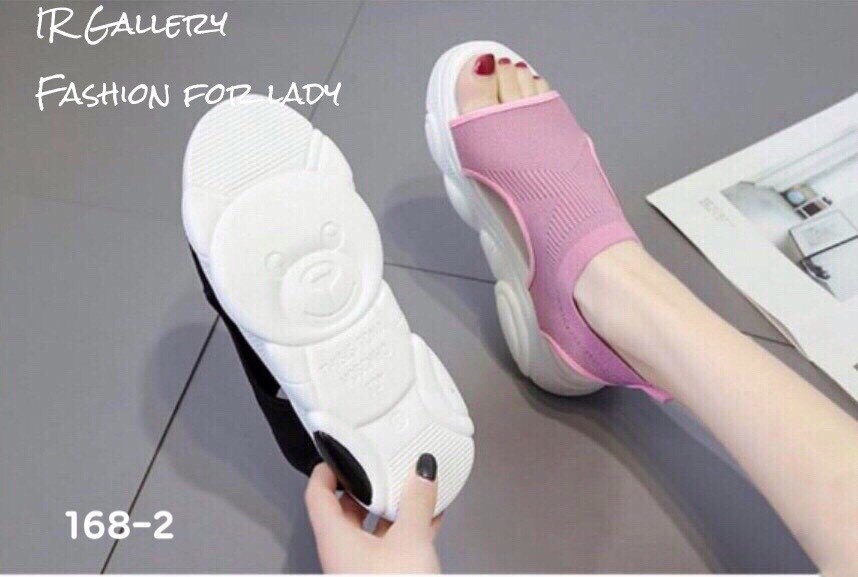 รองเท้าแตะผ้าทอสไตล์ลำอง (สีชมพู)