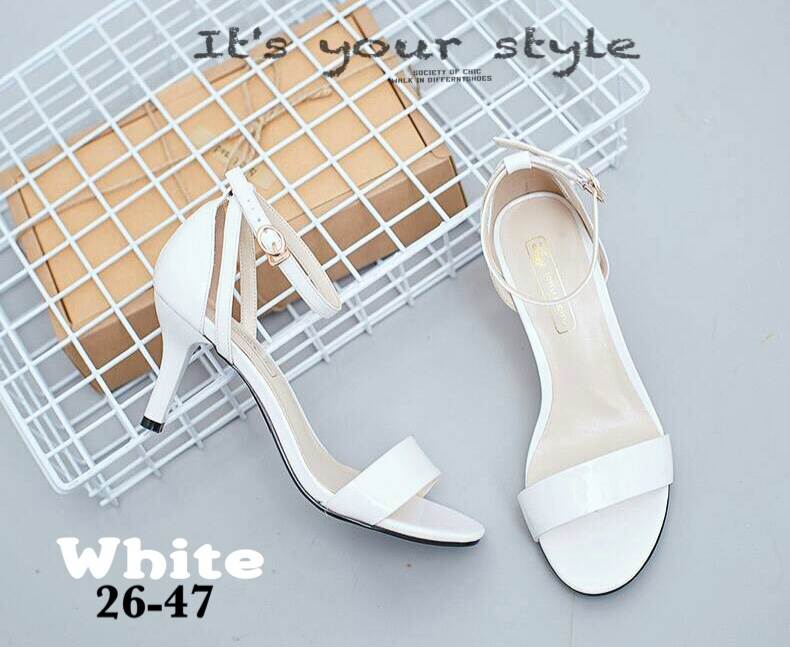 รองเท้าส้นสูงหนังแก้วสไตลแม็กซี่ (สีแดง)