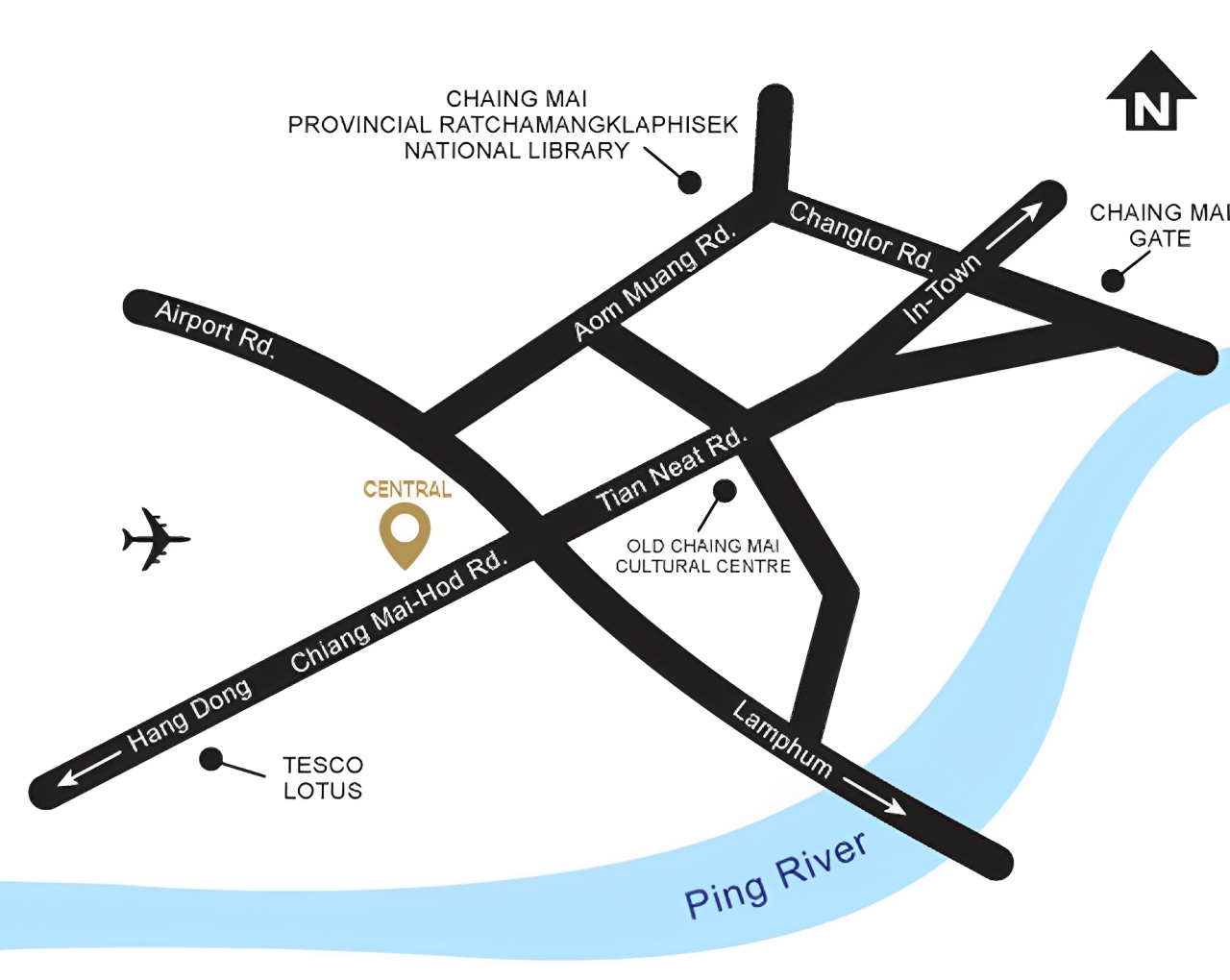 เซ็นทรัล เชียงใหม่ แอร์พอร์ต สำนักงานให้เช่าใกล้ท่าอากาศยานเชียงใหม่ | Office space for rent @ Central Chiang Mai Airport.