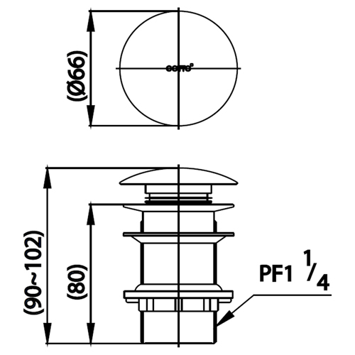 COTTO CT665N(HM) สะดืออ่างล้างหน้าแบบกด