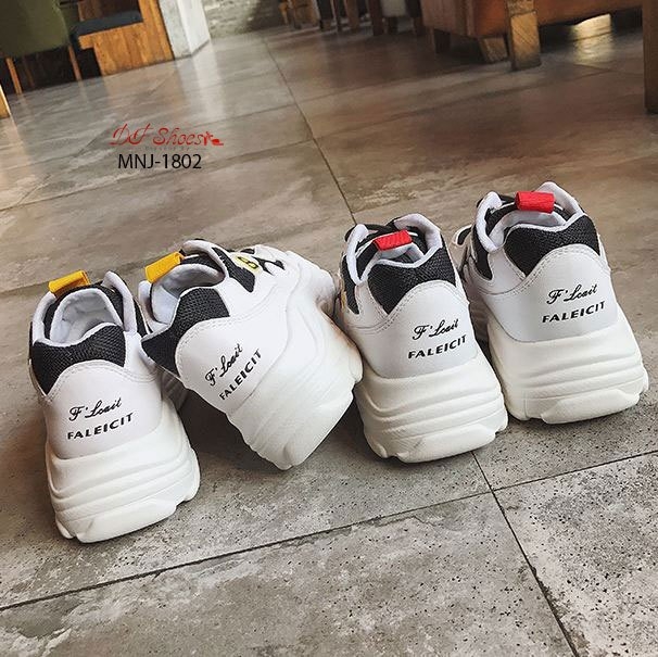 รองเท้าผ้าใบสไตล์Sportแต่งสีแฟชั่น (สีเหลือง)