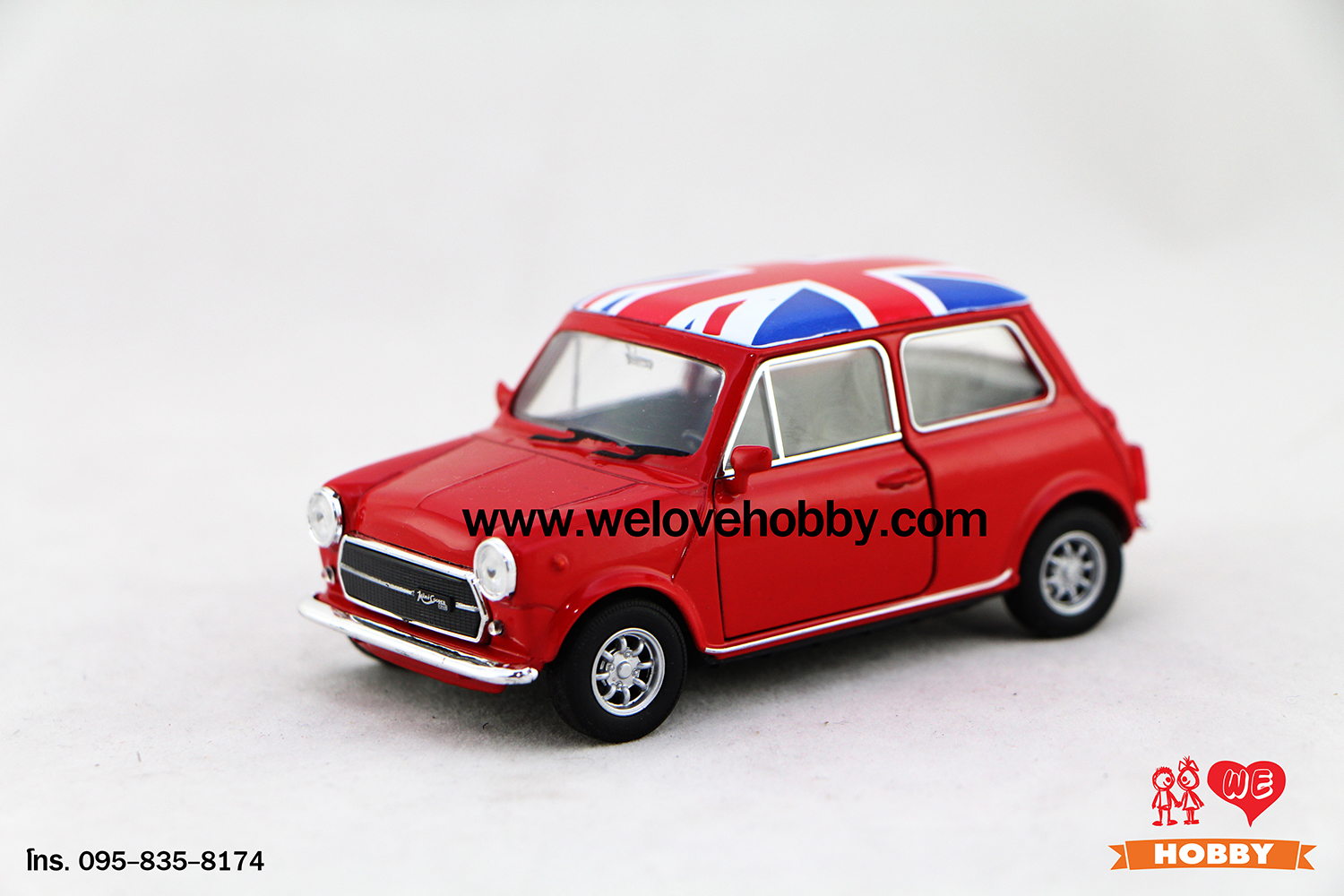 โมเดลรถ Mini Cooper 1300 สีแดง Scale 1:34-1:39