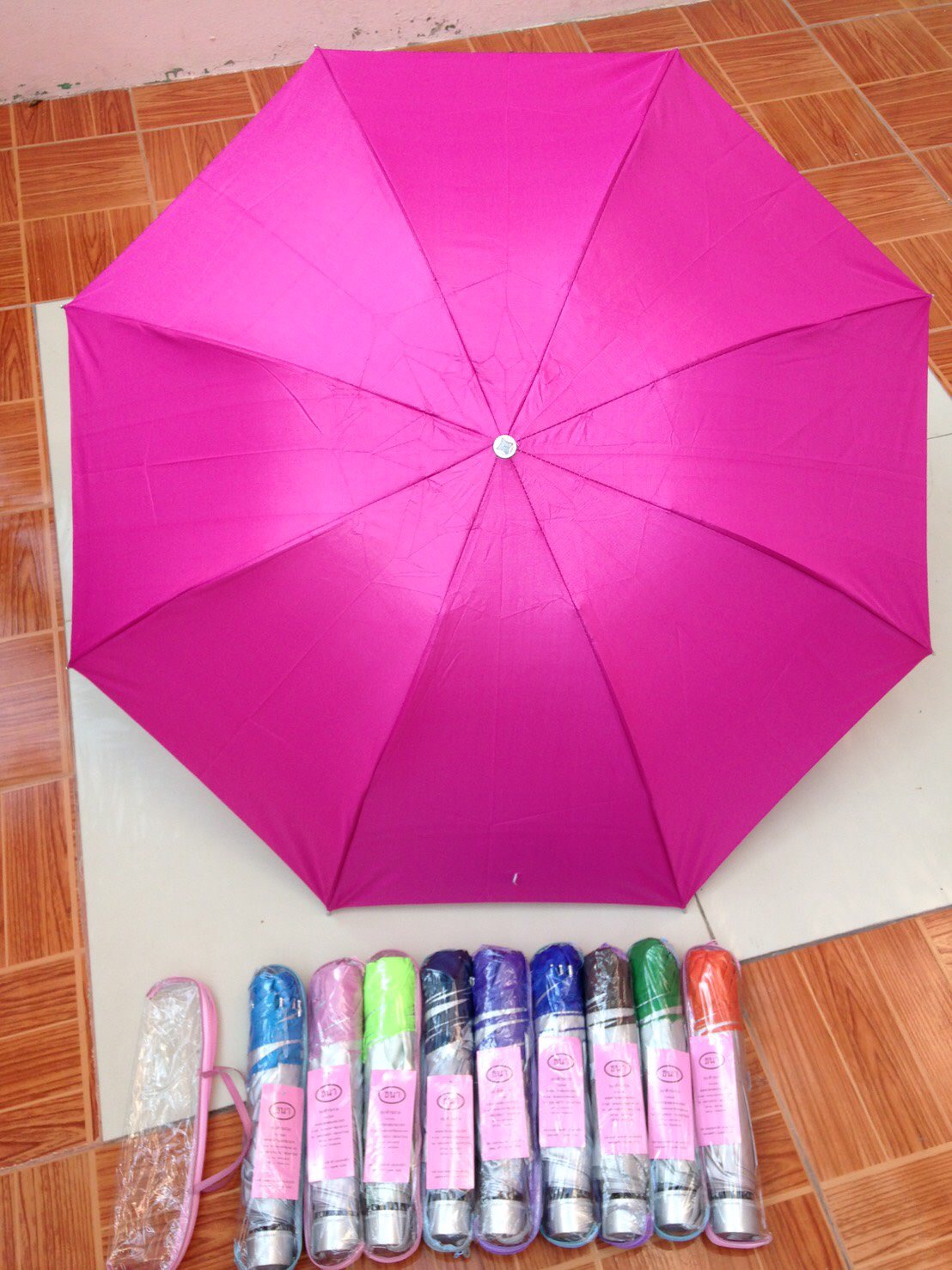 ร่มพับ3ตอนกระเป๋าแพค100คัน