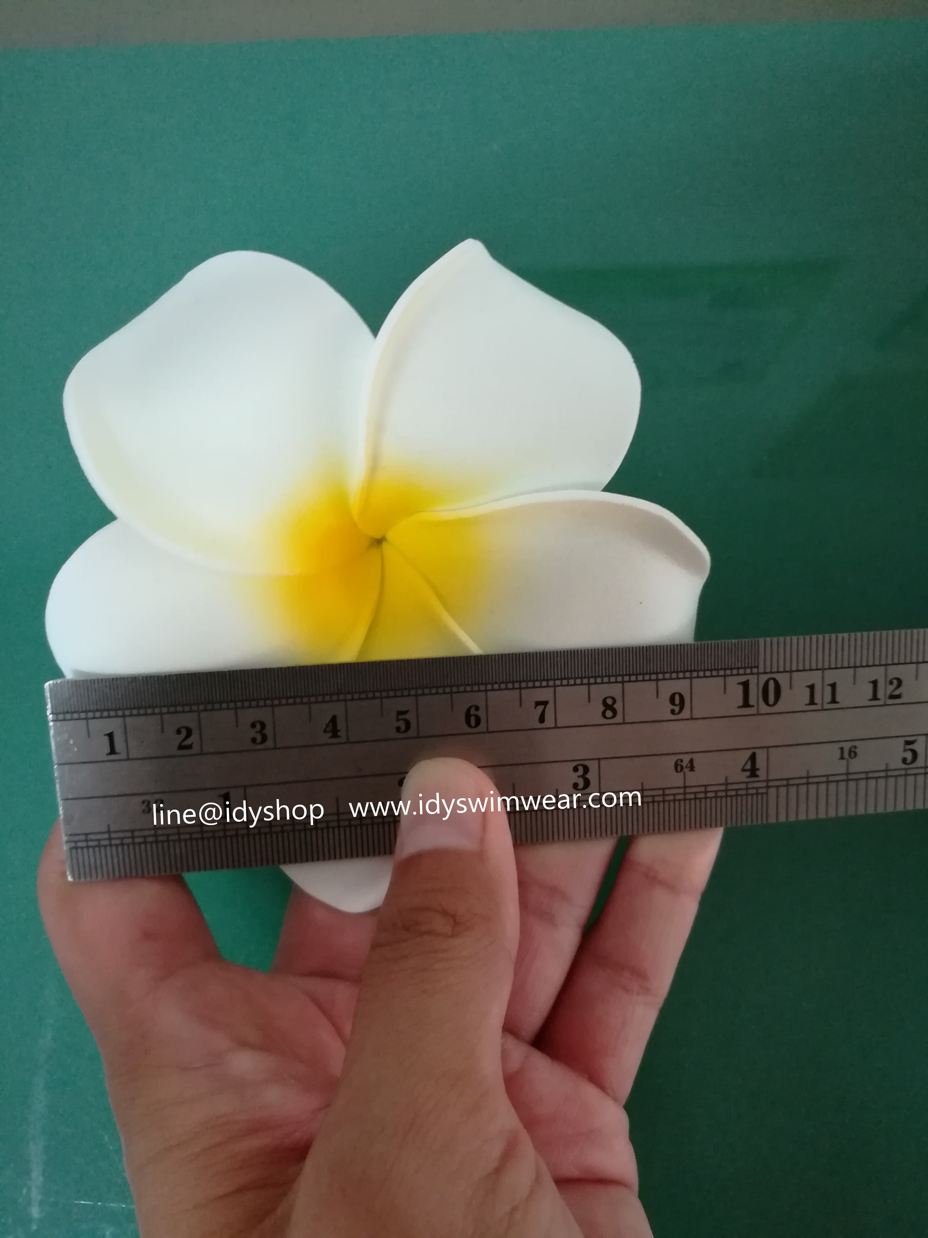 Set 3 ดอก กิ๊บติดผม plumeria กิ๊บ ดอกไม้ ดอกลีลาวดี เกาหลี รวม size ขนาด 5,8,9 เซนติเมตร สีขาว