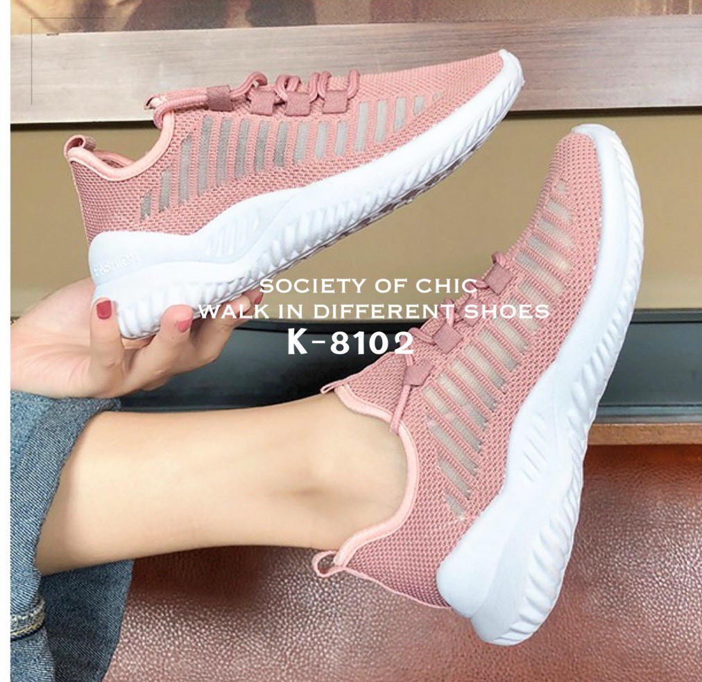 รองเท้าผ้าใบสไตล์Sportแต่งแถบข้าง (สีขาว)