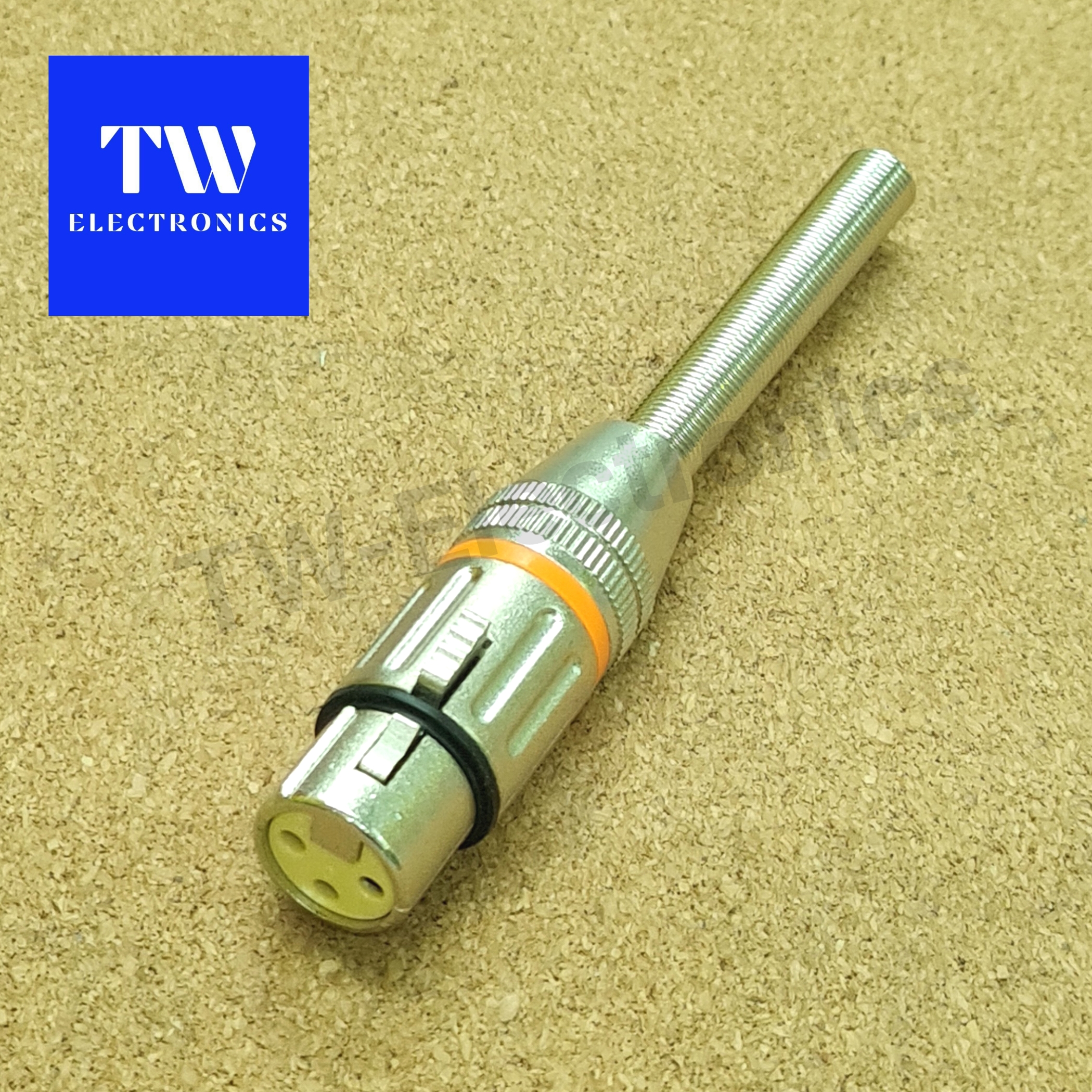 XLR ตัวเมีย ท้ายสปริง (คาดสีส้ม)