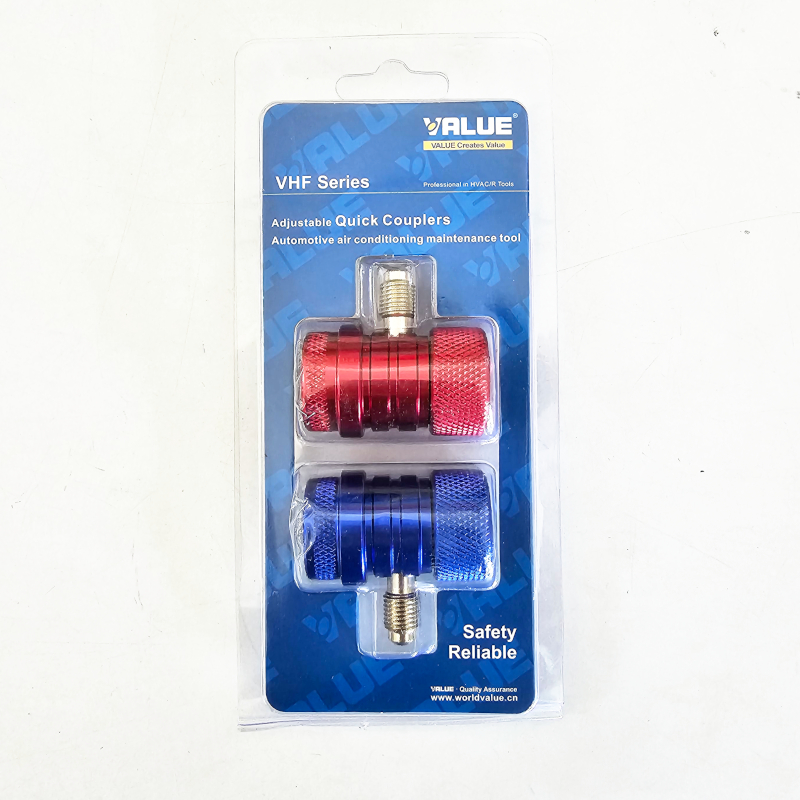 ข้อต่อ R134a วัดน้ำยาแอร์รถยนต์ แบบมีวาวล์ปรับได้ Quick Coupler VALUE VHF-SA