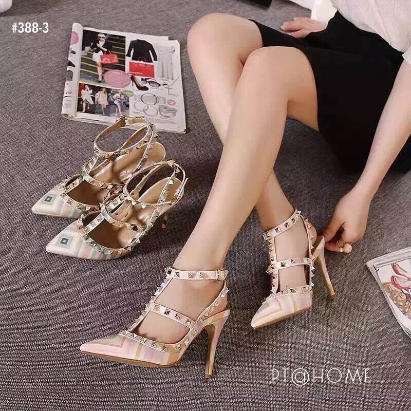 รองเท้า Valentino Aztec Heels 2016 (สีชมพู)