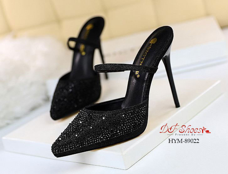 รองเท้าคัทชูเปิดส้นกลิตเตอร์ (สีทอง)