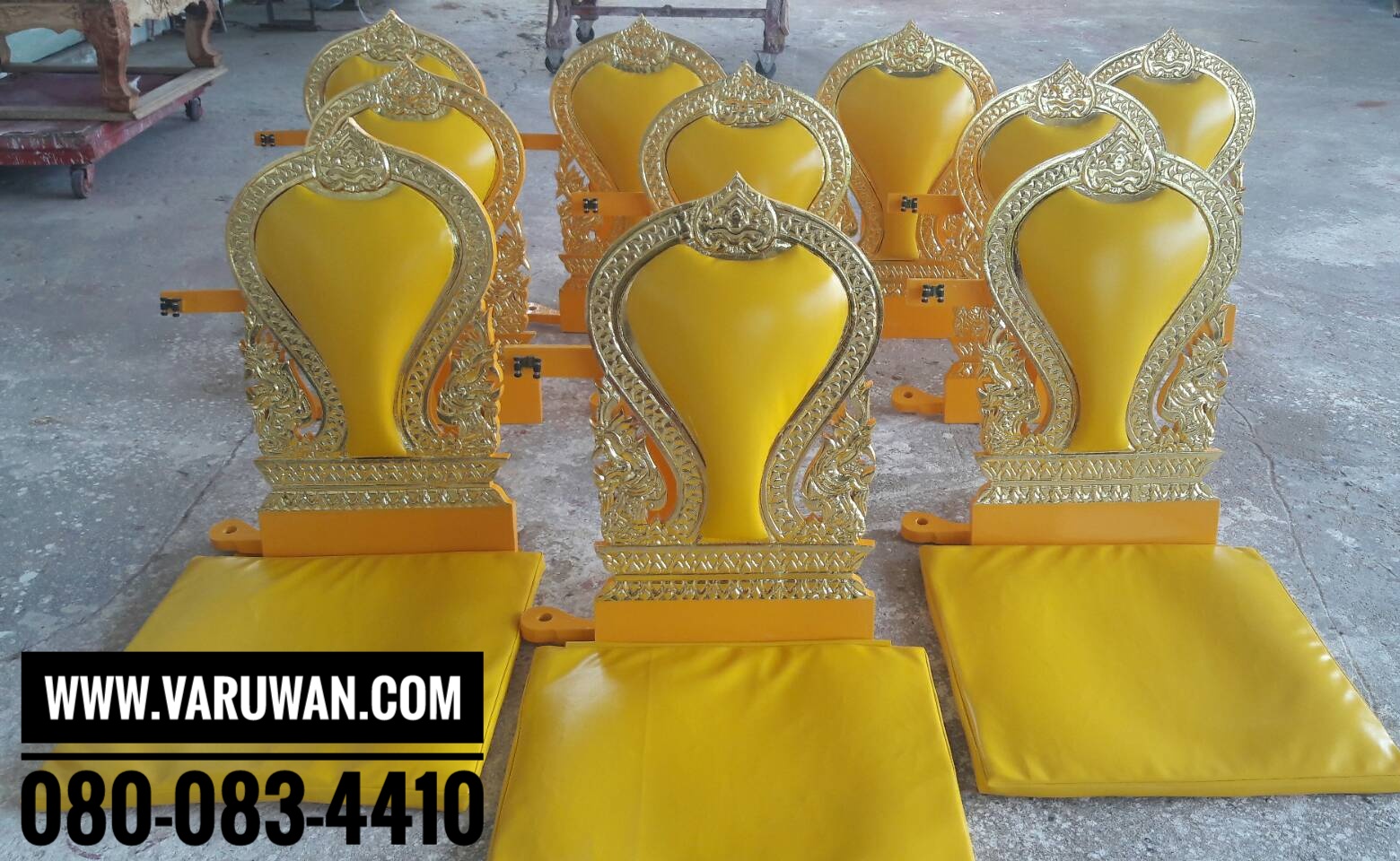 อาสนะพิง ลายพญานาค ไม้แท้