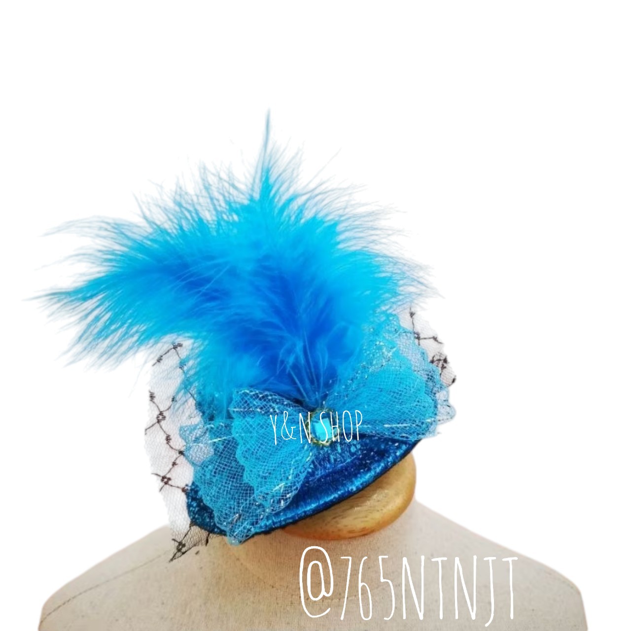 หมวกดรัมเมเยอร์เด็ก ขนนกแฟนซี กิ๊ฟติดผม งานทำมือ|ใช้กับชุดดรัมเมเยอร์เด็กหญิง ชุดกีฬาสีเด็ก Y&N Shop