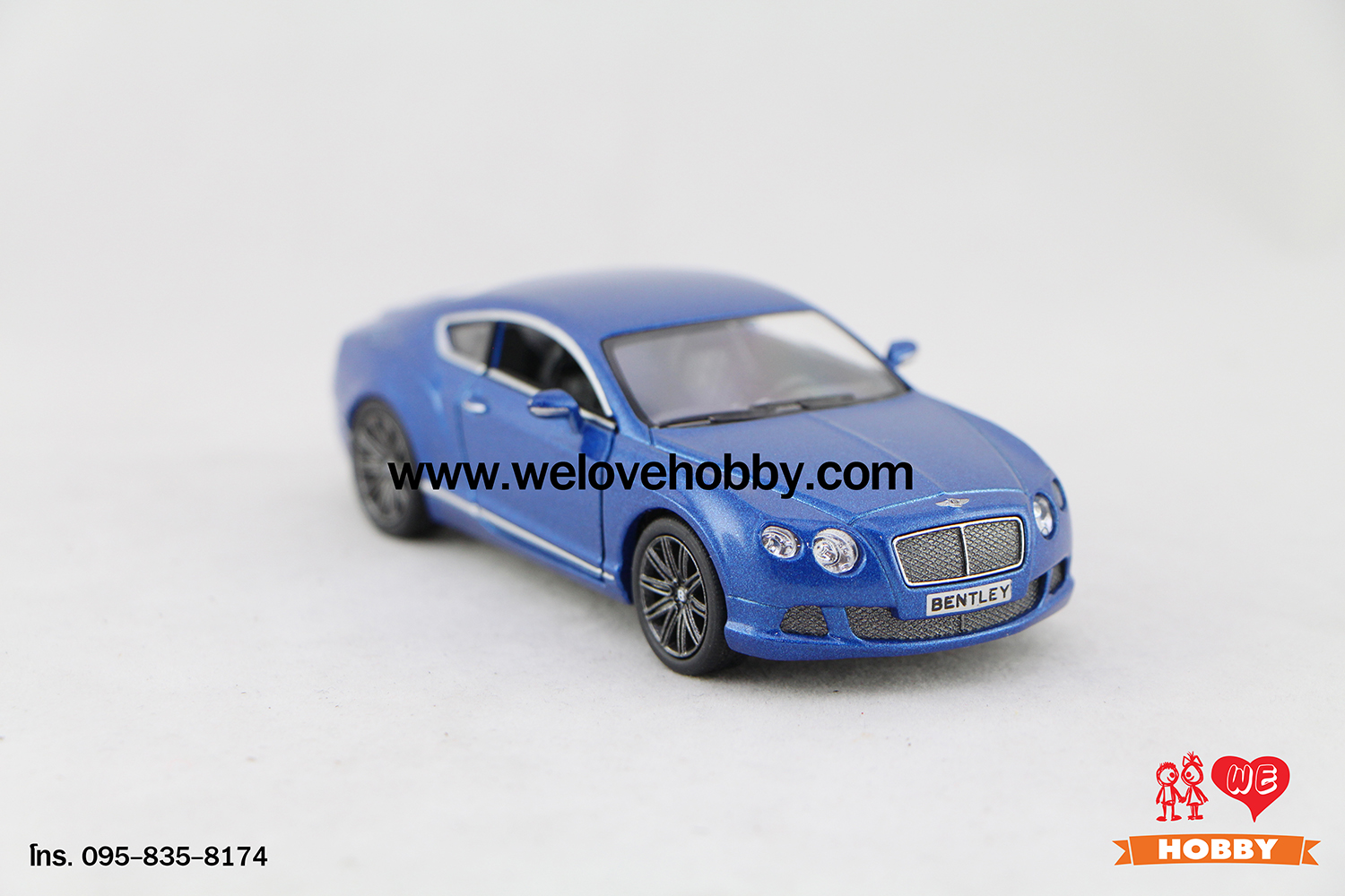 โมเดลรถซุปเปอร์ คาร์ 2012 Bentley Continental GT Speed สีน้ำเงิน Scale 1:38