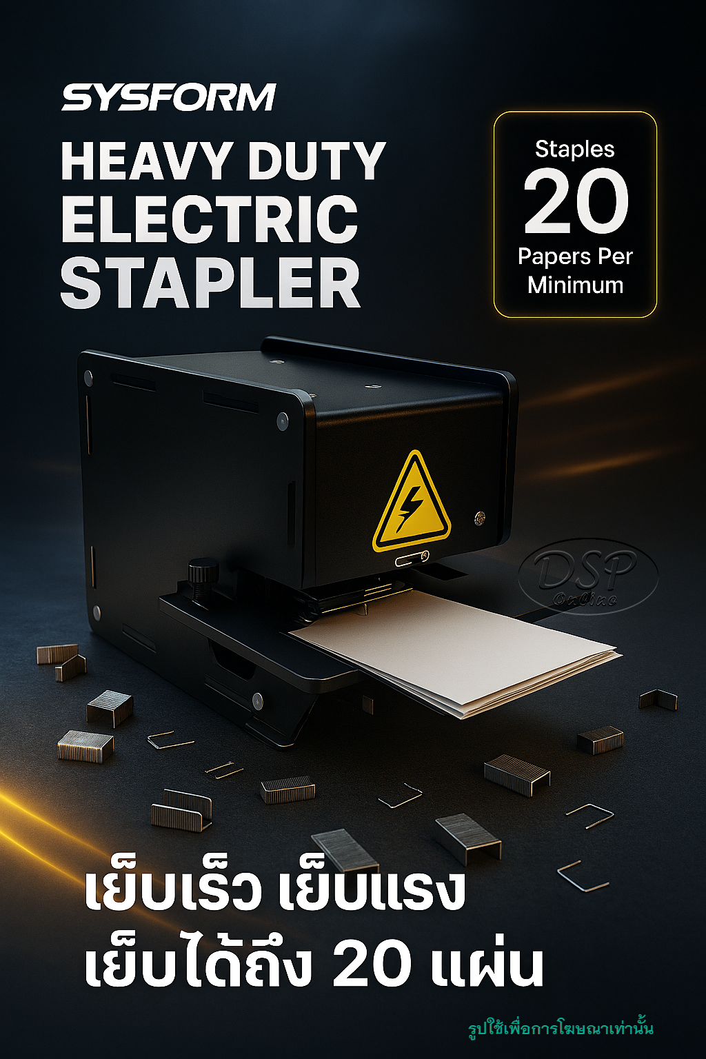 ขายถูก SYSFORM 120E Electric Stapler เครื่องเย็บไฟฟ้าอัตโนมัติ Heavy Duty เย็บ 20 แผ่น พร้อมรับประกัน