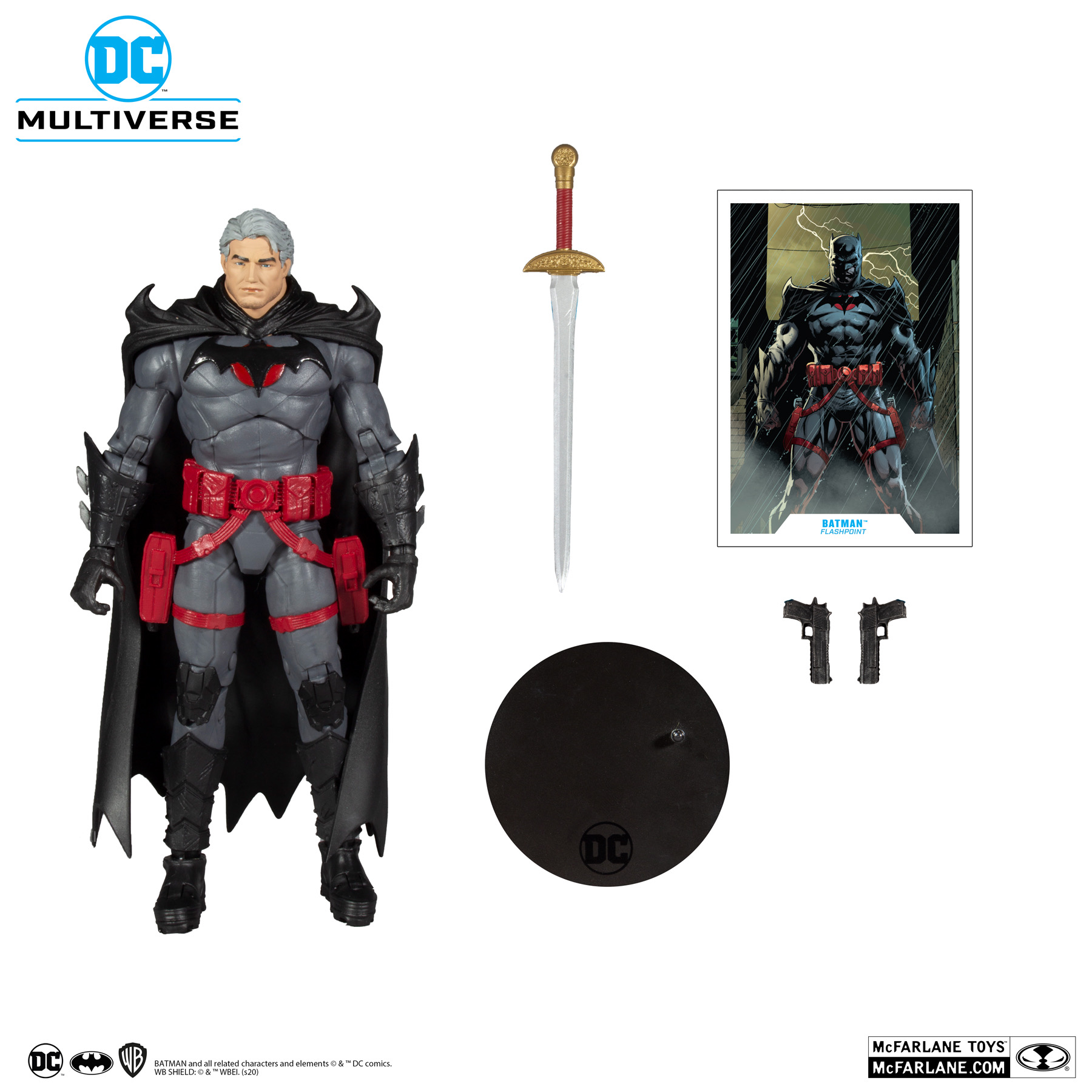 McFARLANE DC Multiverse Flashpoint Unmasked Batman แมคฟาร์เลน ดีซี มัลติเวิร์ส หุ่นโมเดลฟิกเกอร์ แฟลชพอยน์ อันแมสก์ แบทแมน ขนาด 7 นิ้ว ลิขสิทธิ์แท้