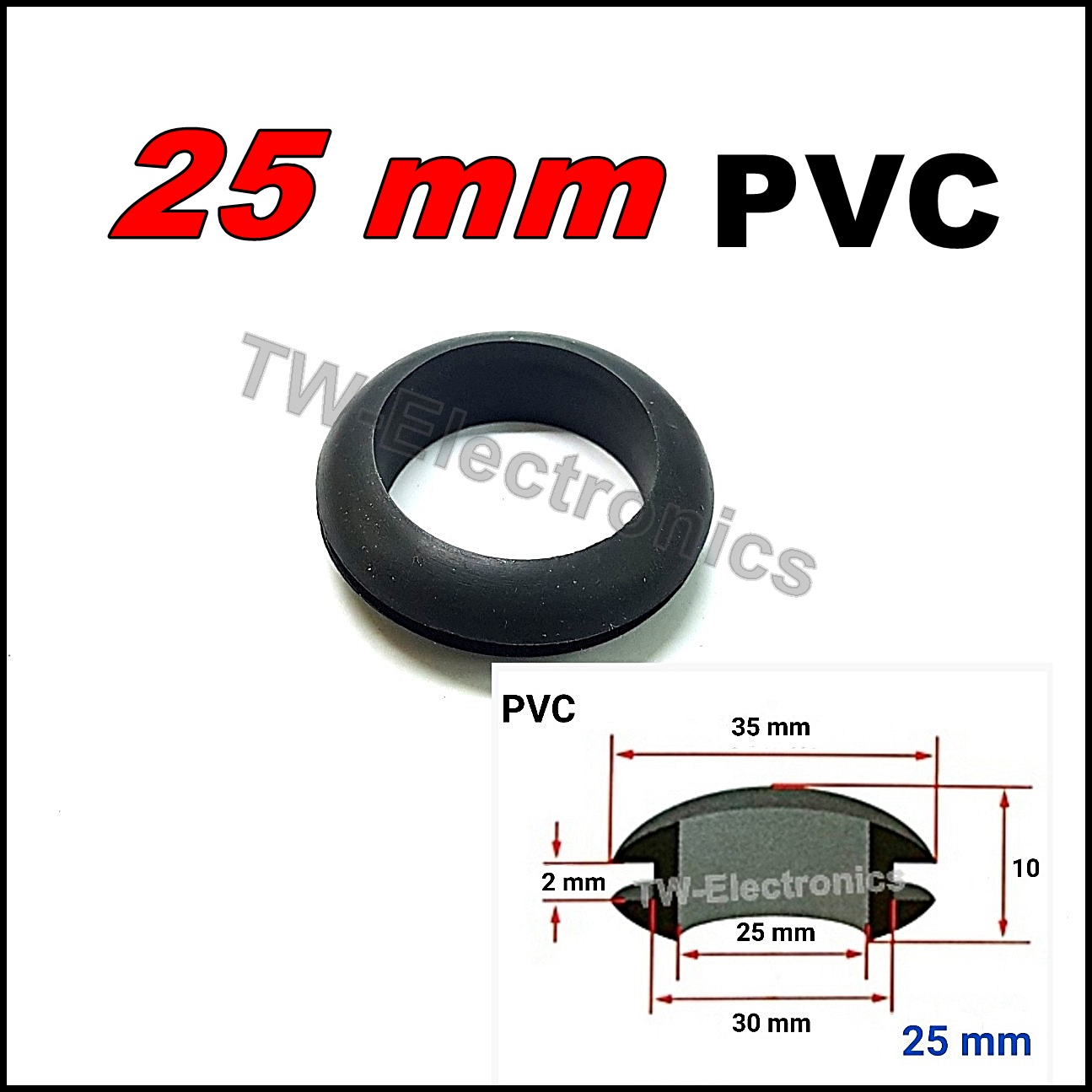 ลูกยางกันบาด PVC 25 mm (No.13)