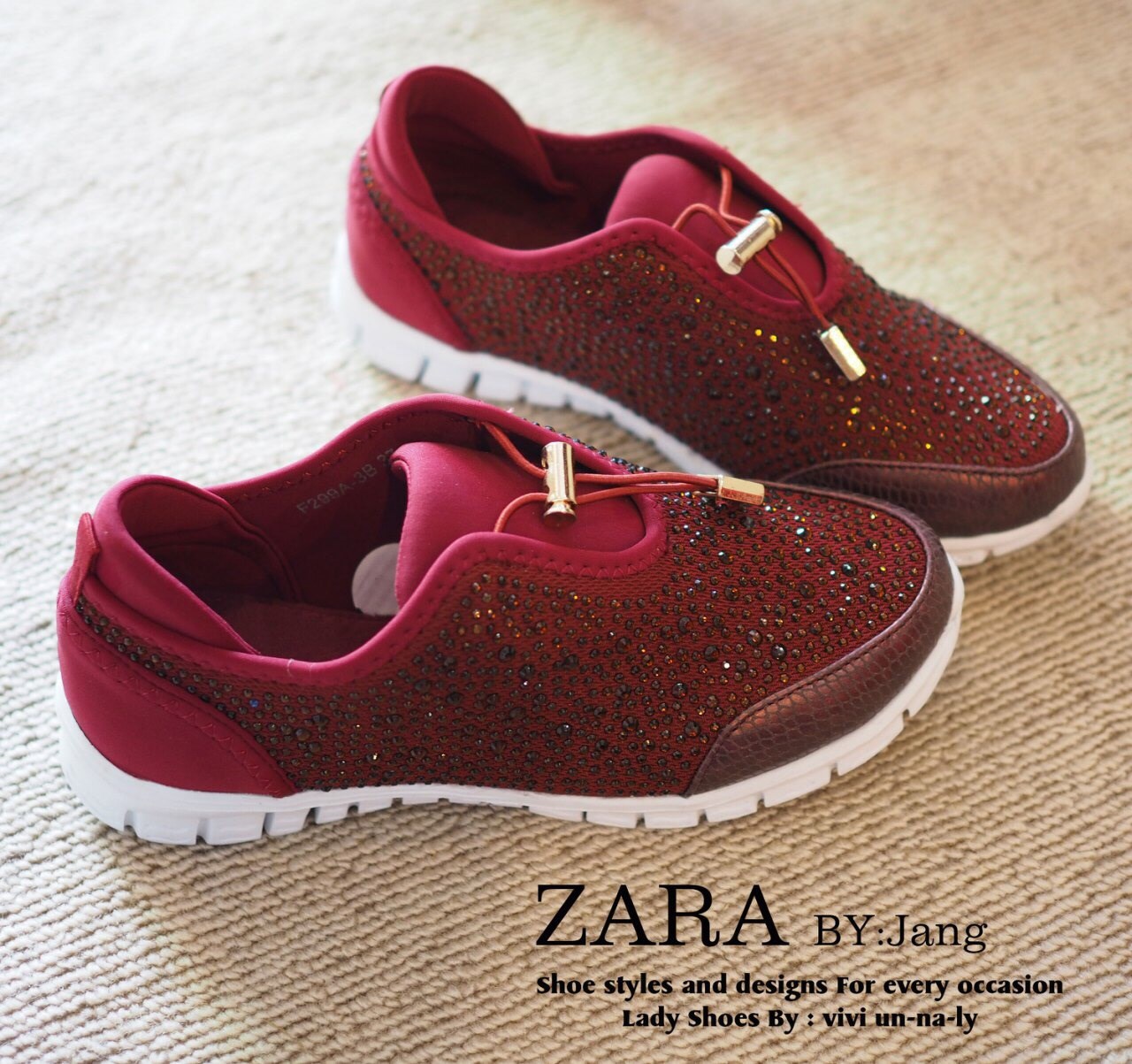 รองเท้า Zara Shiny Trainer 2015 (สีแดง)