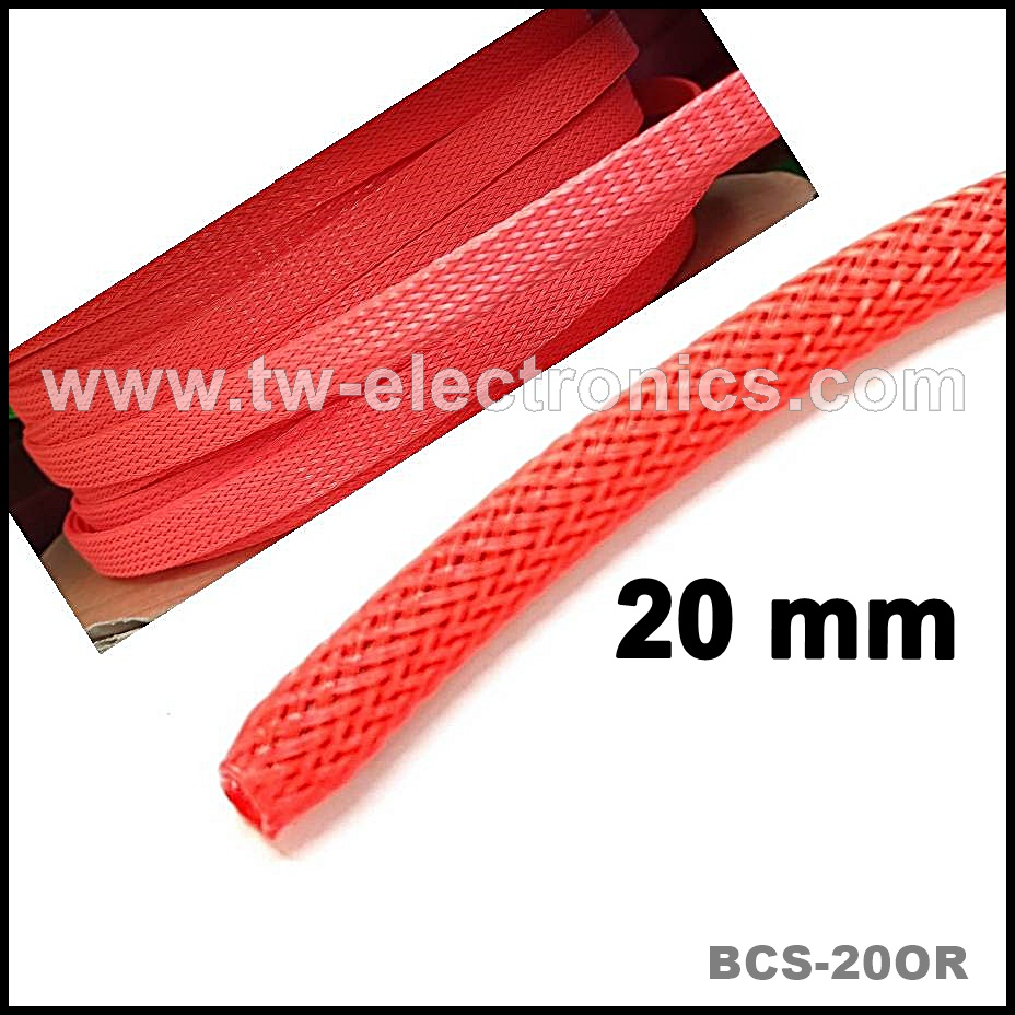 สายถัก 20 mm (สีส้ม) / BCS-20OR