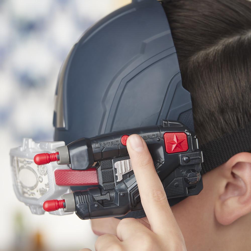 Hasbro Marvel Avengers Captain America Scope Vision Helmet หมวกหน้ากาก กัปตัน อเมริกา (แบบครึ่งใบ) มีแสงสีแดง-เขียว ปรับขึ้นลงได้ บรรจุแท่งยิงได้ ลิขสิทธิ์แท้